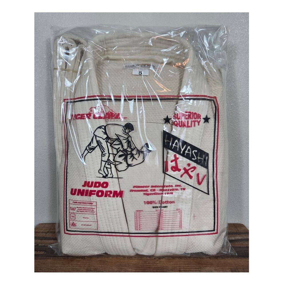 Tiger Claw Hayashi Judo Uniform Unbleached New Jacket Pants & Belt Size 5